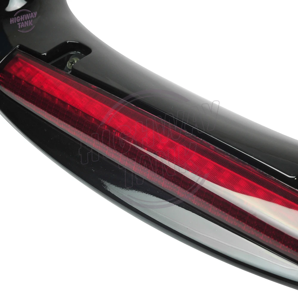 Black Motorcycle LED Rear Trunk Spoiler with Red Lens case for Honda GL1800 GOLDWING 2001-2011 New