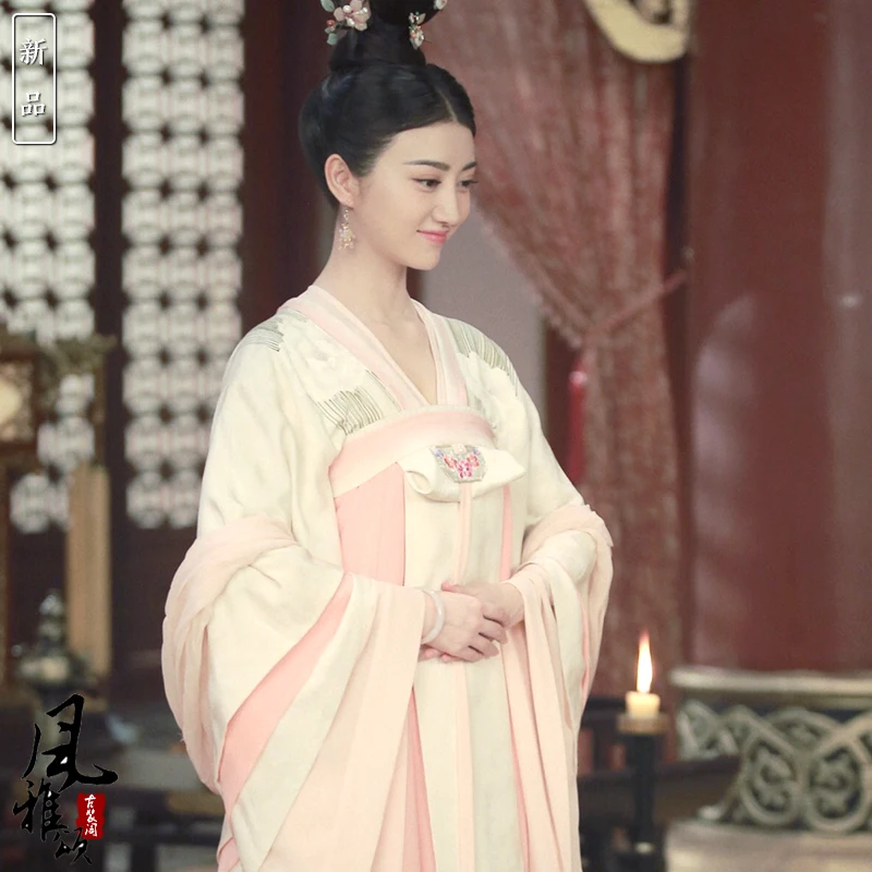 3 Designs Jing Tian Princess Costume Hanfu of Tang Dynasty High Waist RuQun for New TV Play The Glory of Tang Dynasty