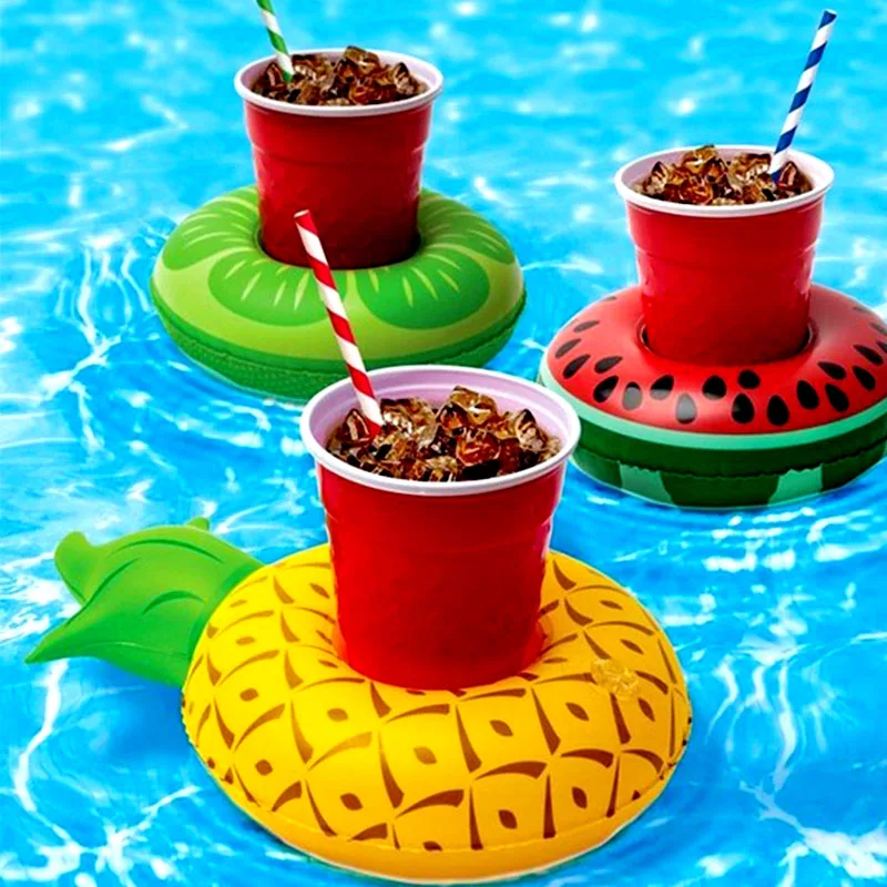 

10pcs Mini funny toys Red boia Flamingo Floating Inflatable Drink Can Holder Swimming Pool Bathing Beach Party Bath Toys boia