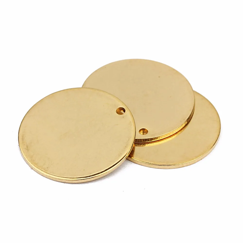 

10pcs Stainless Steel Real Gold Plated Metal Bracelets Pendants Blank Stamping Tags For DIY Charms Jewelry Makings Wholesale