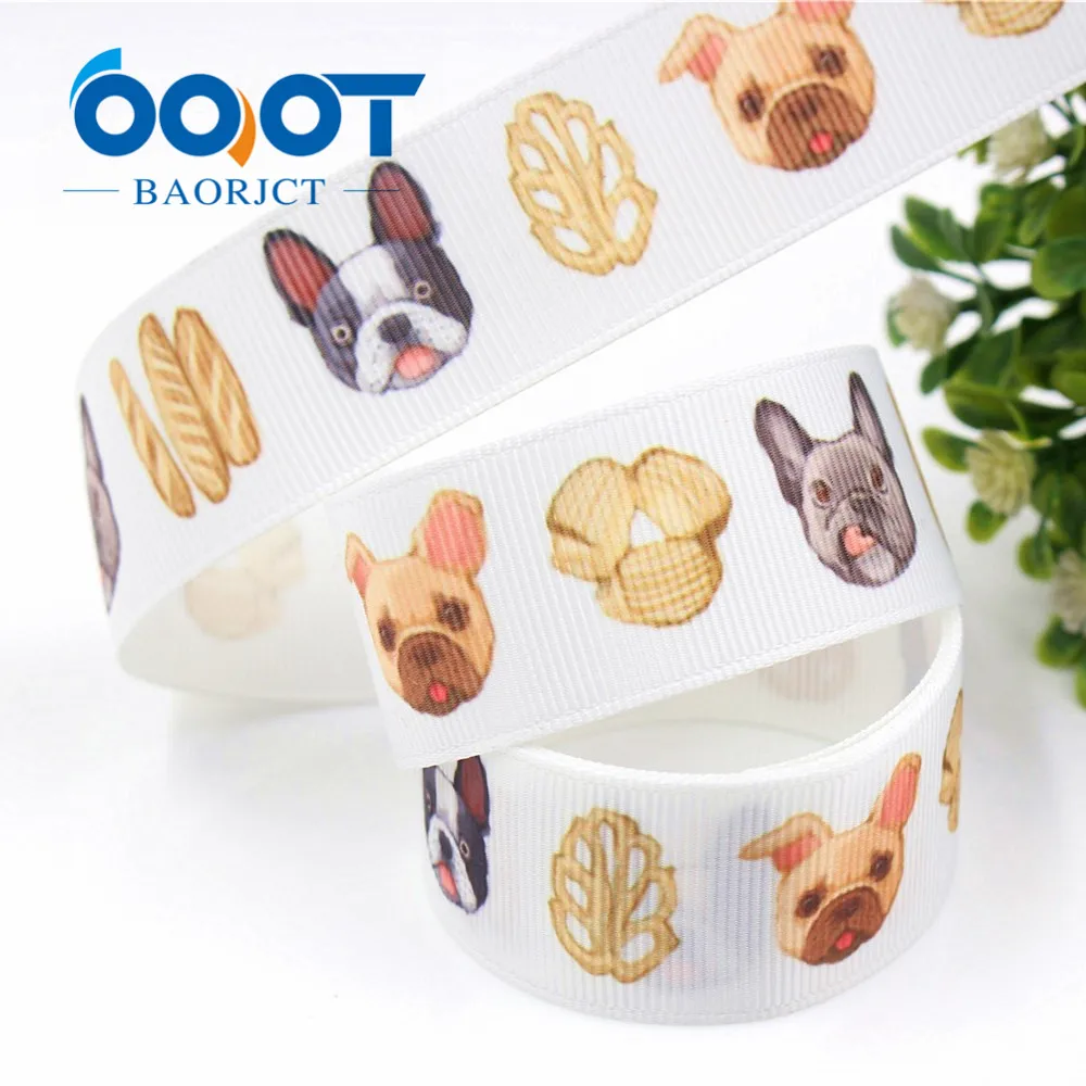 G-181013 1\'\' 25mm Pet dog Printed grosgrain ribbon 10 yards/lot DIY handmade bows gift packaging party decoration accessories