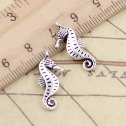 20pcs Charms Double Side Seahorse Hippocampus 22x8mm Tibetan Silver Color Pendants Antique Jewelry Making DIY Handmade Craft