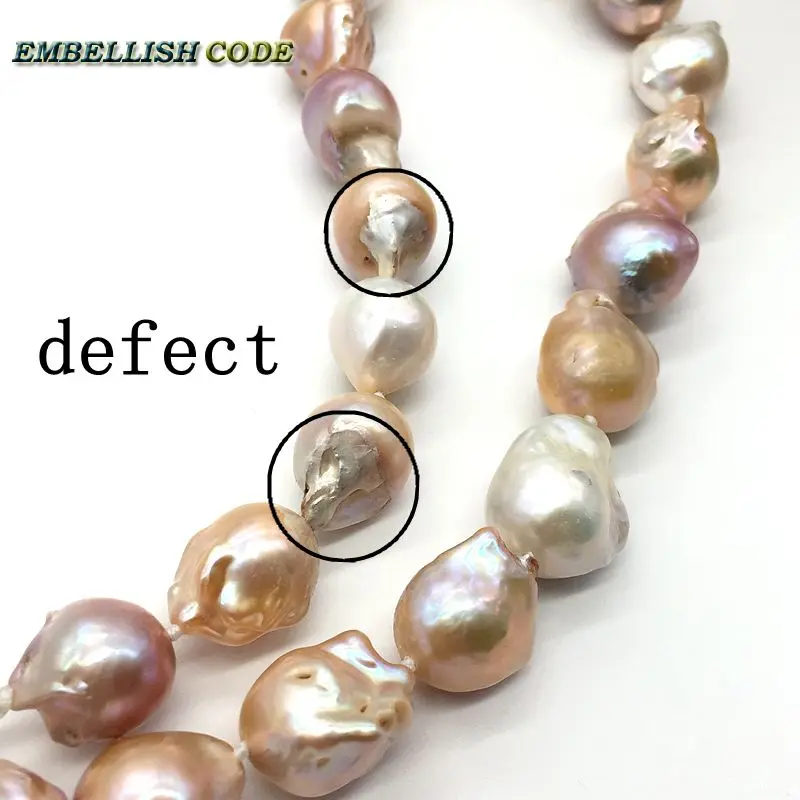 Amazing Selling Mixed Color Large Size Tissue Nucleated Flame Ball Shape Baroque Statement Necklace 100% Natural Pearls