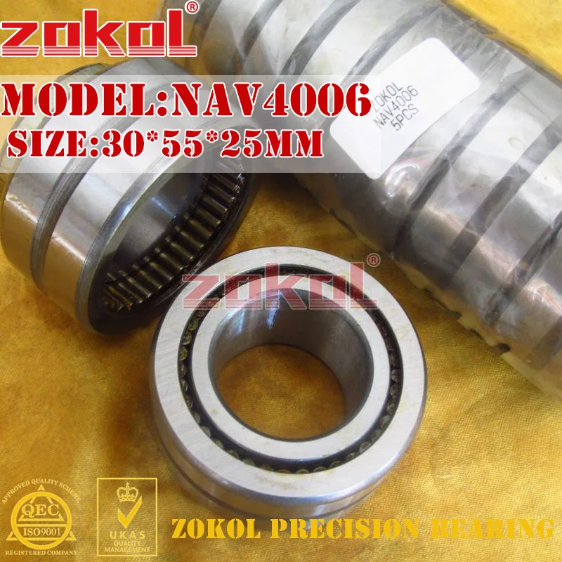 Zokol NAV4006 Full Complement Needle Roller Bearing With Inner Ring 30*55*25