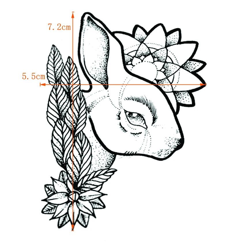 Moon Rabbit Waterproof Temporary Tattoos Men Tatuagem Tatoo Body Art Fake Tattoo The Flash Tatuajes Team Bride Festival