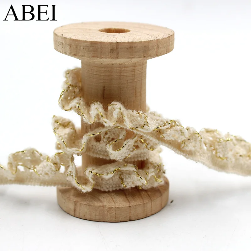 5yards/lot Elastic Beige Lace Trims Cotton White Stretch Lace Ribbon Diy Socks Dress Hometexile Edge Wrap Webbing Tape Ornament