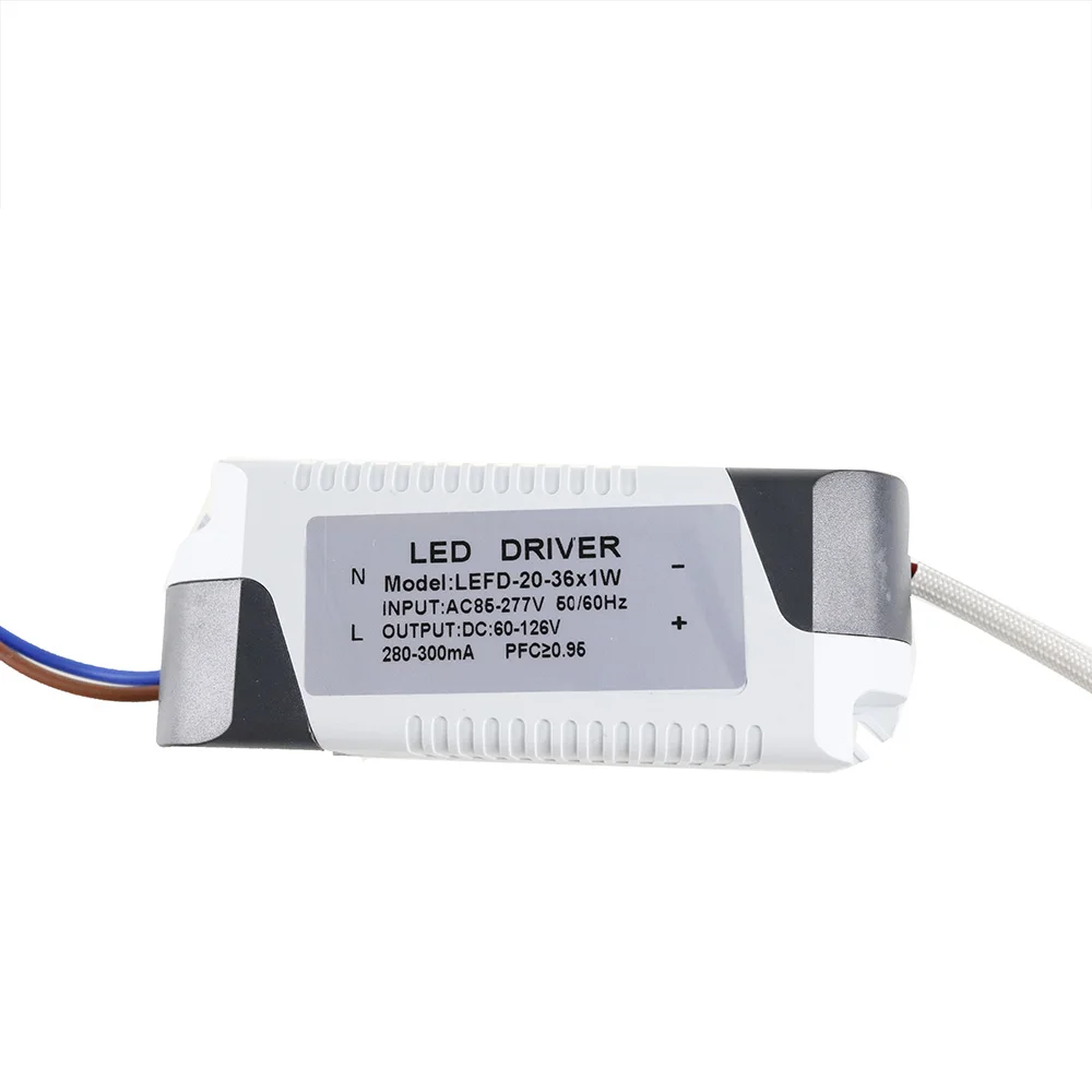 (20-36)x1W LED External / inside Driver 280mA-300mA DC 60V ~ 126V Led Driver 20W-36W Power Supply AC 110V 220V for LED light 1pc