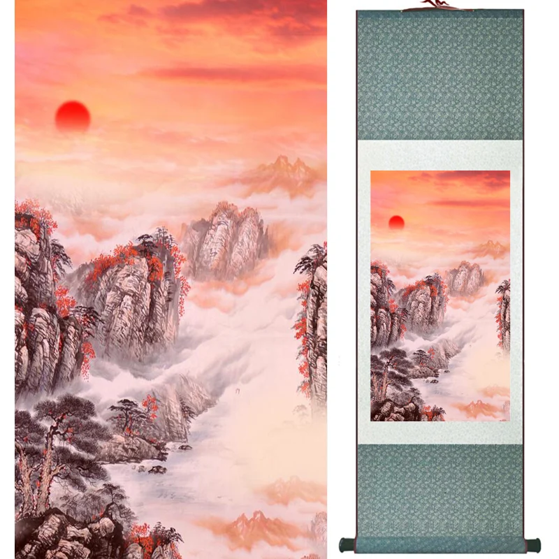 

Mountain and river painting Home Office Decoration Chinese scroll painting mountain and River painting LTW2017112604