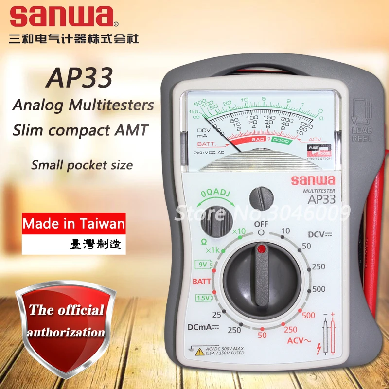 

Japan sanwa AP33 Analog Multitesters, compact pointer multimeter battery check function