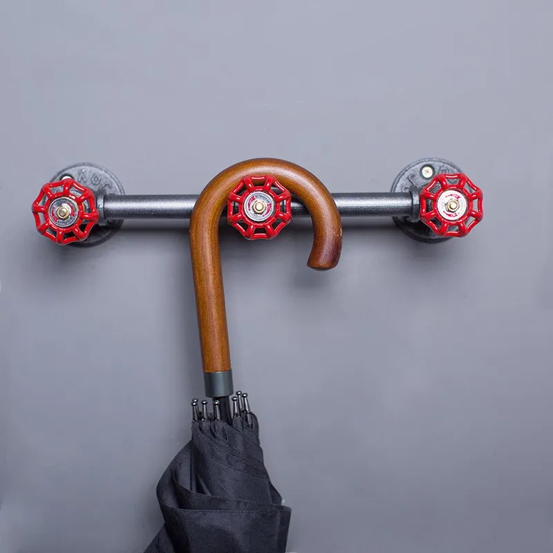 MTTUZK  Black Iron Pipe Robe hooks Industrial wind pipe retro towel bar wall mounted towel hanging Bathroom accessories