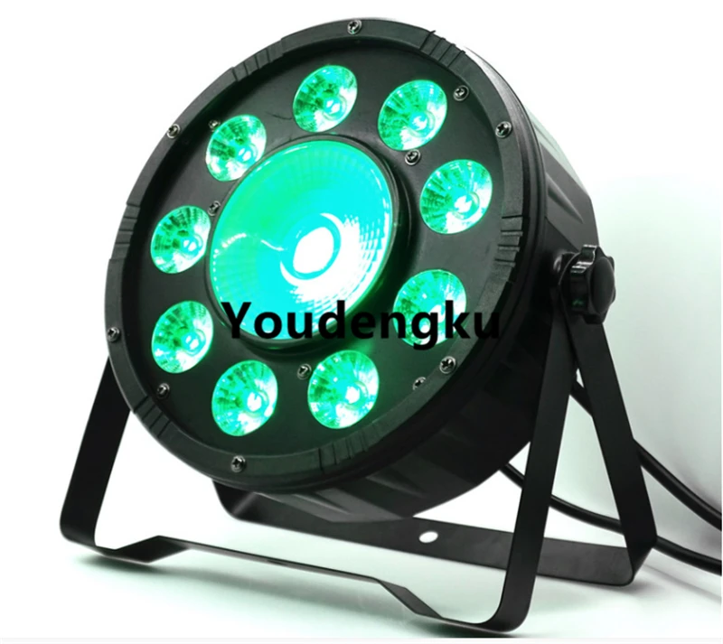 

40 шт., светодиодные мини-светильники RGB 9*3 Вт + 1*30 Вт rgb 3 в 1 dmx 512 Flat Par 64 светильник