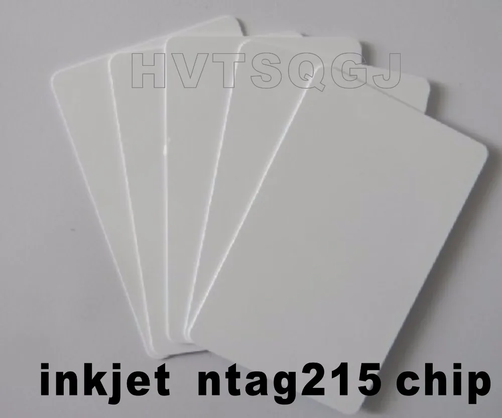 CR80 standard rfid 13.56mhz ntag215 inkjet printable blank pvc card writable NFC tag card for Epson or Canon printer