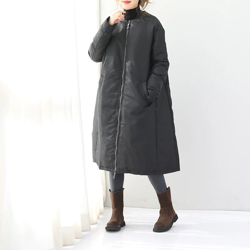 Clearance -2017 female winter thick white duck down A-type long paragraph outerwear thin ladies literary simple down coat