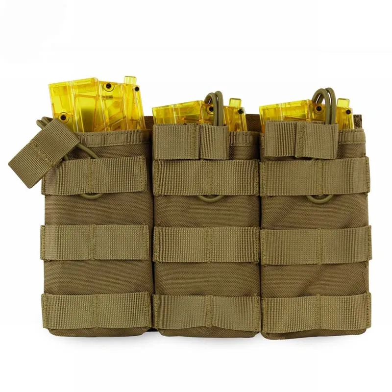 1000D Nylon Tactical Triple Cartridge Bag Paintball Airsoft Pouch Single/Double Magazine Pouch Hunting MOLLE Vest Accessories