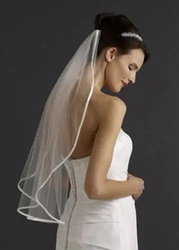 Voile de mariée en satin avec peigne, longueur coude, une couche, vente en gros