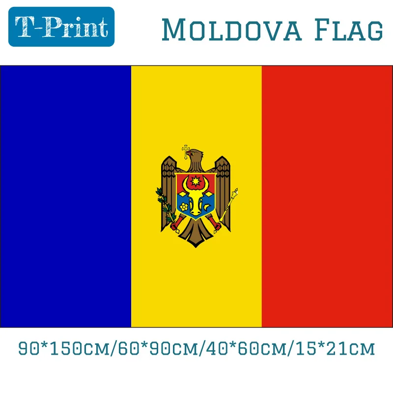 

90*150cm 60*90cm 40*60cm 15*21cm Moldova Flag Polyester Flag Banner 5*3 FT