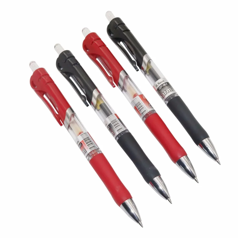 10 pcs Business office Ballpoint pen Push the Spring Student writing pen Refill black and red 0.5mm