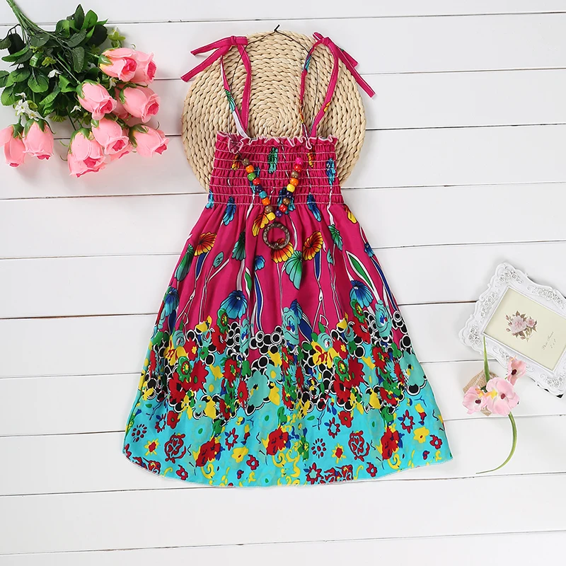 Meisjes Jurk Zomer Strand Bohemian Kid Jurken Voor Meisjes Mouwloze Kleding Kinderkleding Sundress Kind Kostuum YCSD1801