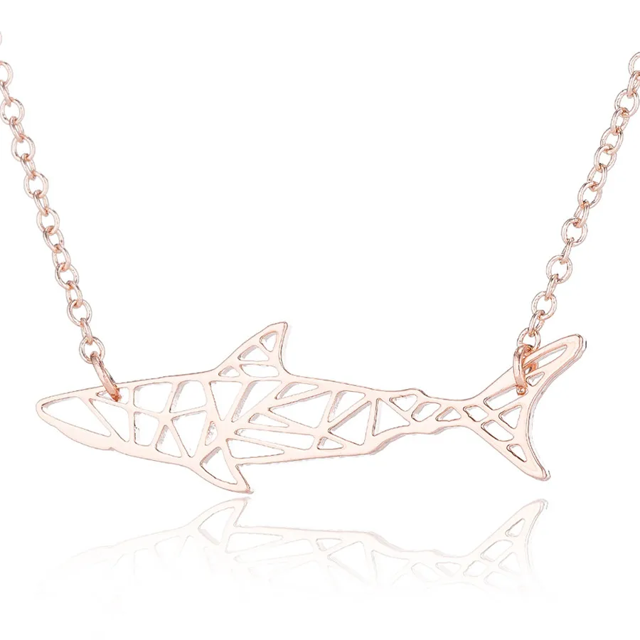 النساء القلائد الفولاذ المقاوم للصدأ الحيوان الثعلب القرش قلادة قلادة 2025 موضة سلسلة طويلة المختنقون القلائد قلادة عيد الميلاد #2