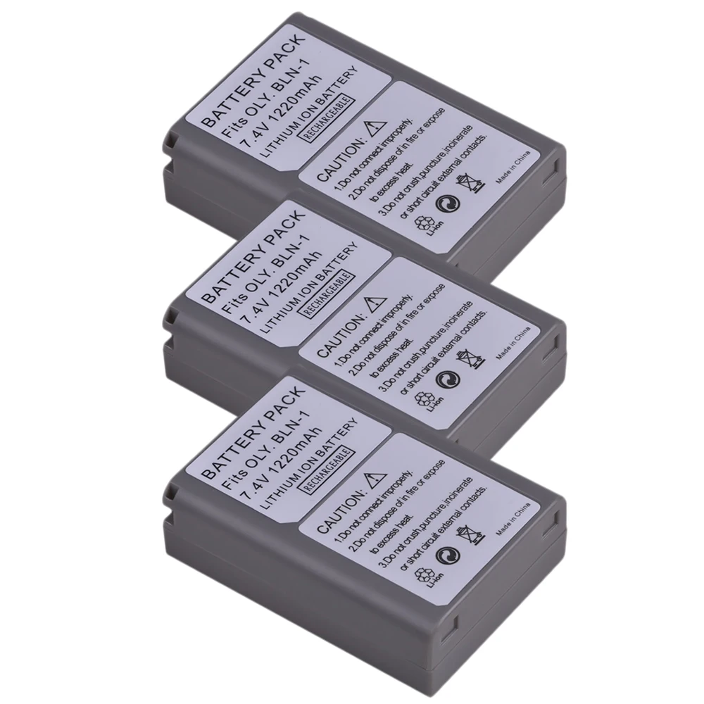 

3Pcs 1220mAh BLN-1 BLN 1 Rechargeable Battery for Olympus E-M5 OM-D E-M1 E-P5 E-M5 II Digital Camera