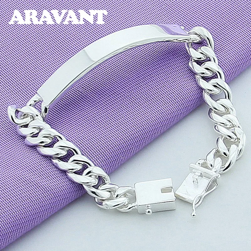 

925 Silver 10MM Bracelets Chains For Men Fashion Jewelry Gifts