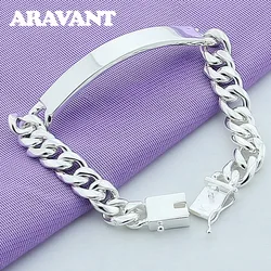 Aravant 925 Silver 10MM Bracelets Chains For Women Men Fashion Jewelry Gifts