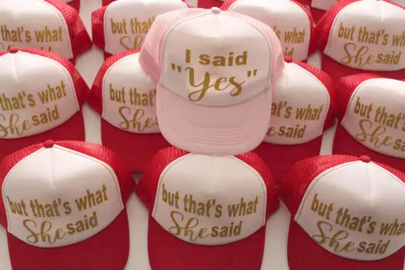 customize I said Yes wedding bride bridesmaid Hen Party baseball Trucker Rapper Cap Hats Bachelorette favors