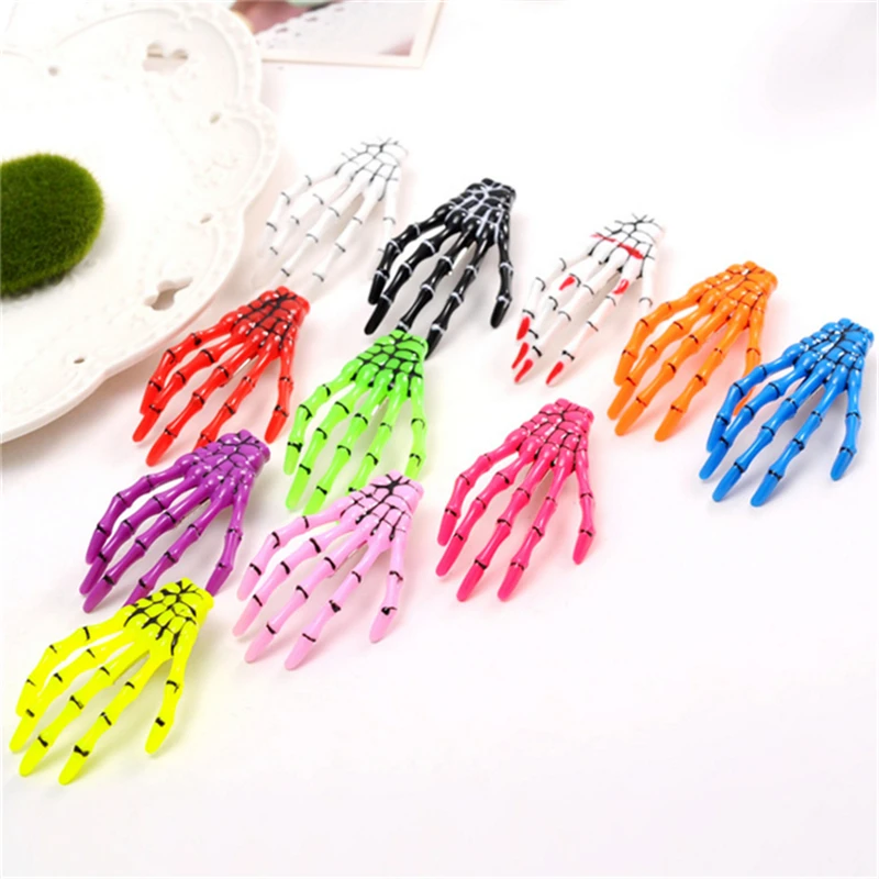 4Pcs/Lot Halloween Hairpin Gothic Punk Zombie Skeleton Hand Girls Clips Skull Accessories Barrette Hair Accessories for Women view 3