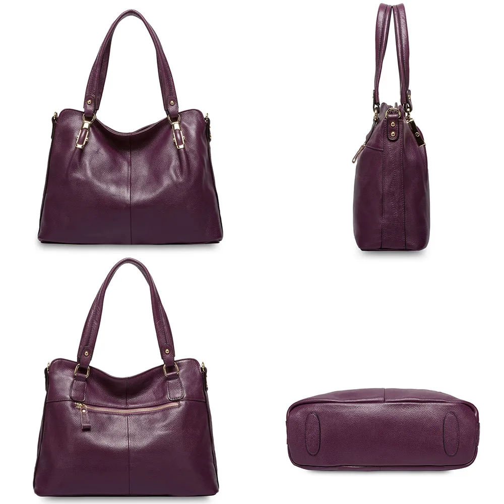 Zancy – sac à main en cuir véritable pour femmes, sac à bandoulière de luxe violet, fourre-tout à la mode, fourre-tout Hobos, breloque, sacoches, collection 100%