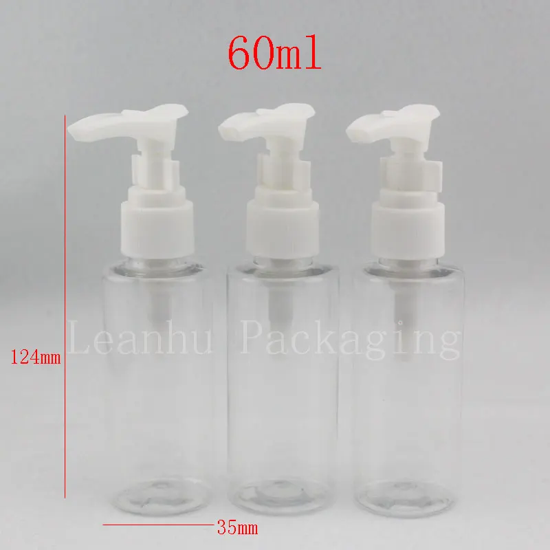 

40ml 50ml 60ml X 50 Empty Travel Transparent Plastic Liquid Soap Pump Bottle For Cosmetic Shampoo Refillable Makeup Container