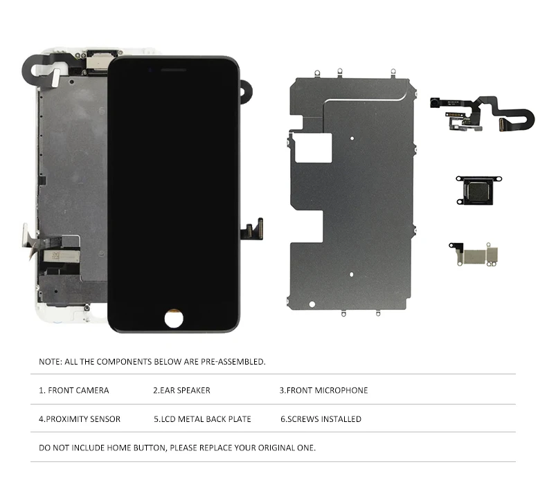 New AAA Full Set LCD Screen For iPhone 8 Plus LCD Screen Display 3D Touch Digitizer 8Plus Screen Complete Assembly Replacement