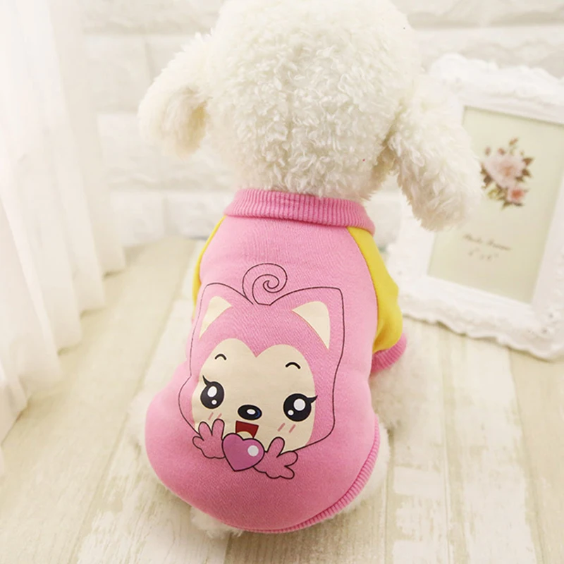 Winter Warm Pet Dog Clothes Vest Soft Cotton Dog Coat Jacket Cute Cartoon Clothing Costume For Small Puppy Dogs Chihuahua XS-XXL