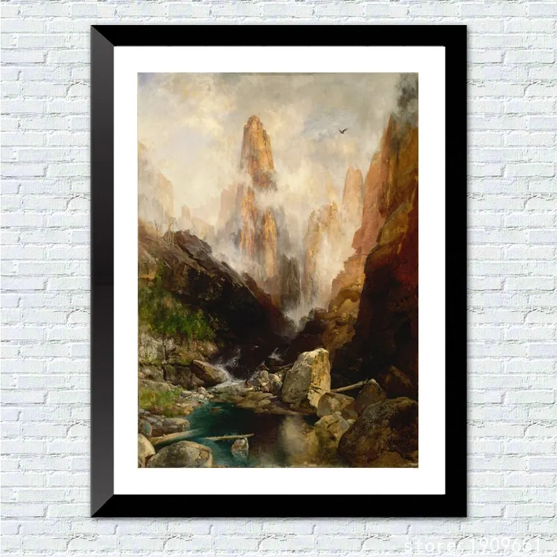 cotton no frame classical mountain stream landscape canvas printings oil painting printed on cotton wall art decoration pictures