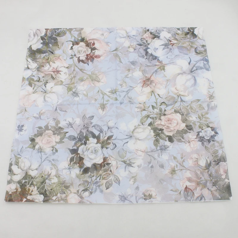 [RainLoong] Printed Feature Rose Paper Napkins For Event & Party Decoration Tissue Decoupage 33cm*33cm 1 pack  (20pcs/pack)