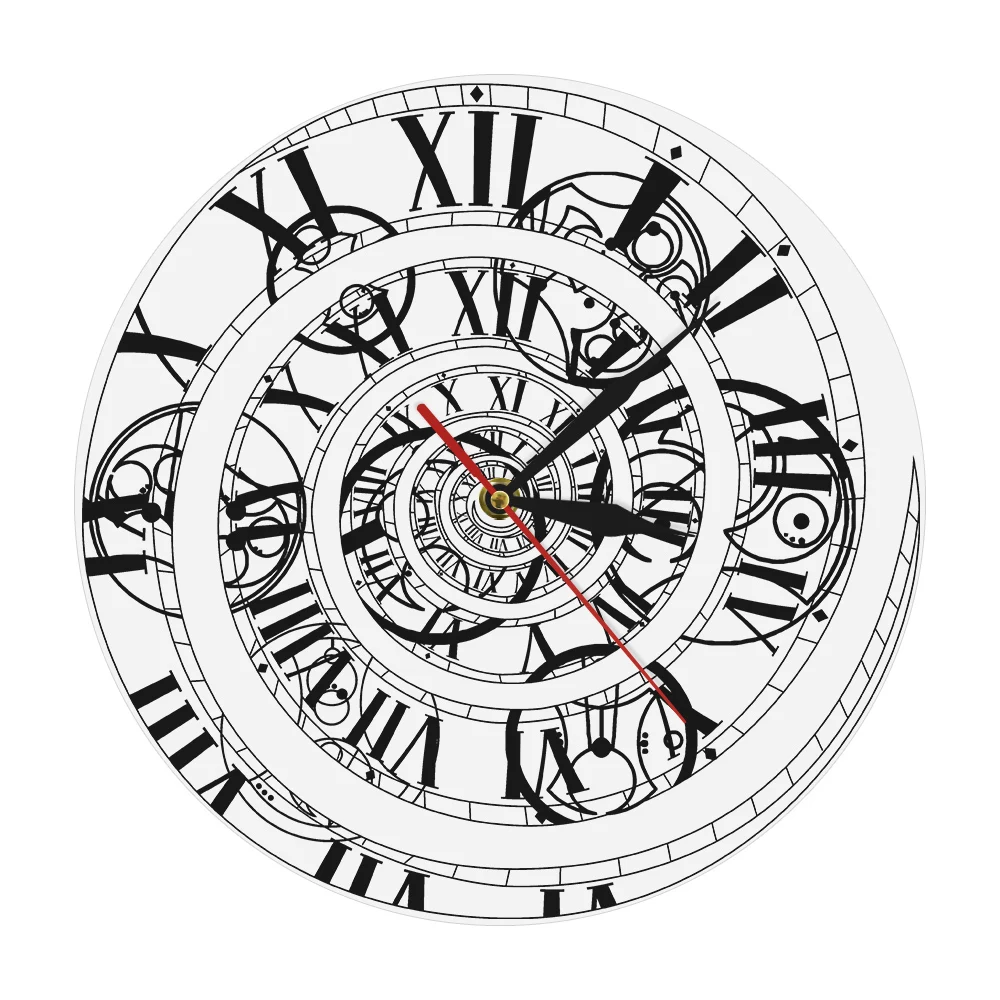 Get It Lost Time Reloj Vortex Círculo del tiempo Reloj de pared clásico vintage Reloj de pared con números romanos silenciosos de cuarzo Reloj de decoración del hogar