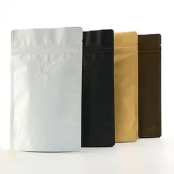 50pcs 50g~1kg Colored Stand up Aluminum Foil Valve Ziplock Bag Coffee Beans Storage Bag One-way Valve Moistureproof Coffee Bags