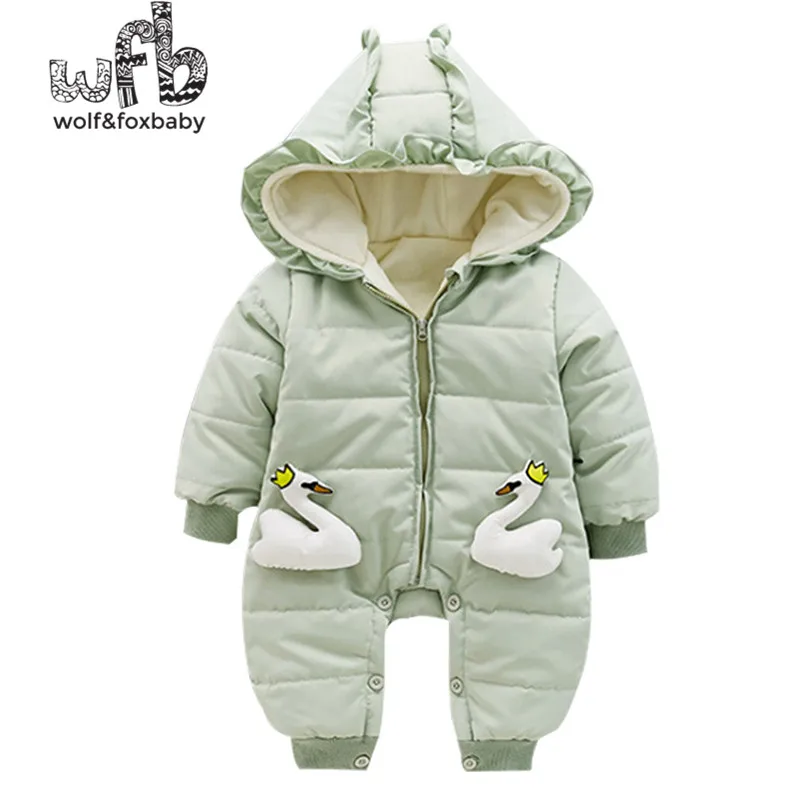 

Retail 0-24 months long-sleeved hooded wild plus cashmere jersey cute cartoon newborn climb clothes winter