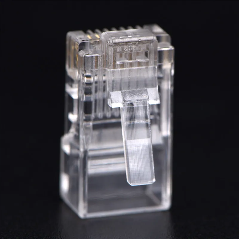 50 Buah RJ45 CAT5 CAT5e CAT6 Plug Adapter Crystal Network Modular Connector Plug 8P8C untuk Komputer