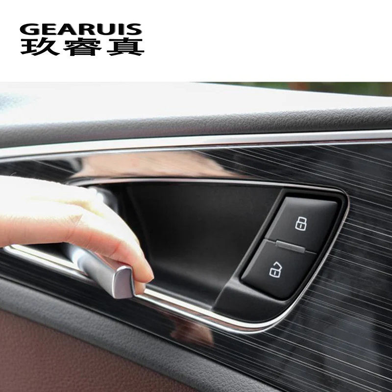 Car styling Interior Door Handle Covers Trim Door Bowl Stickers decoration Frame for Audi A6 C7 Stainless Steel auto accessories