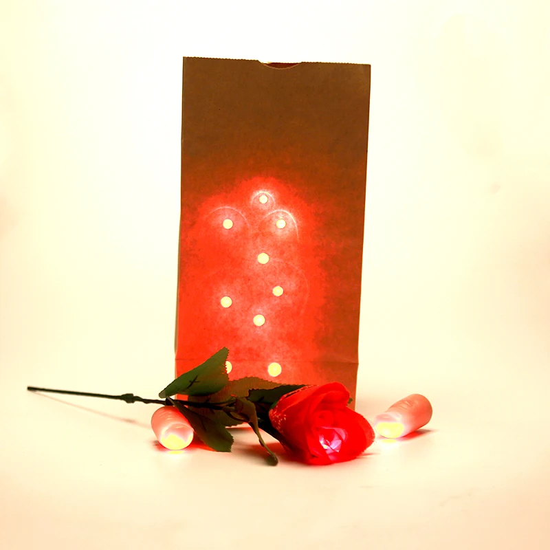 Bag O Lites (Red And Blue ) Magic Tricks Toys Including D\'Light Fingers And Rose Flowers Stage Light Lovers Couples Maigc Props