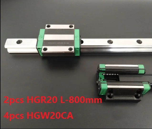 

2pcs China made HGR20 L-800mm linear guide / rail + 4pcs HGW20CA / HGW20 linear blocks carriage flange for CNC parts