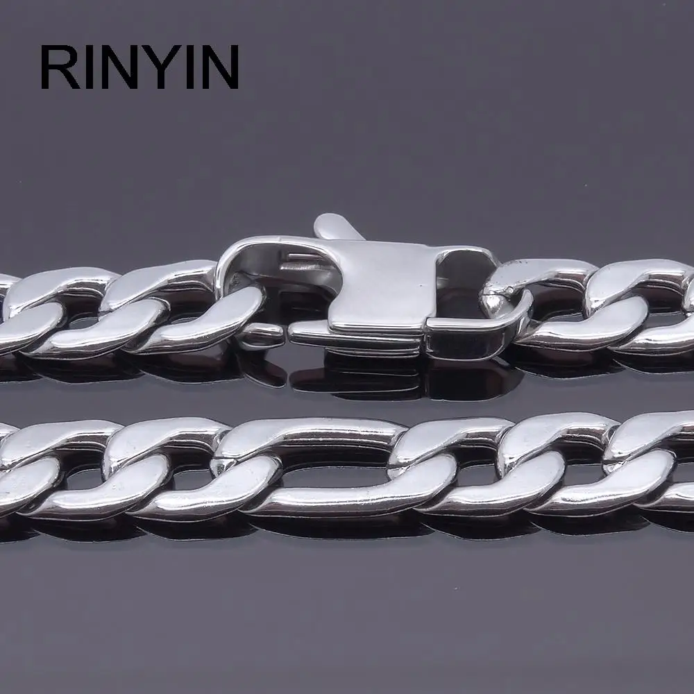 6/8 mm Customize Length Mens High Quality Stainless Steel Necklace Figaro Chain Fashion Jewerly Hot Sale Factory Offer