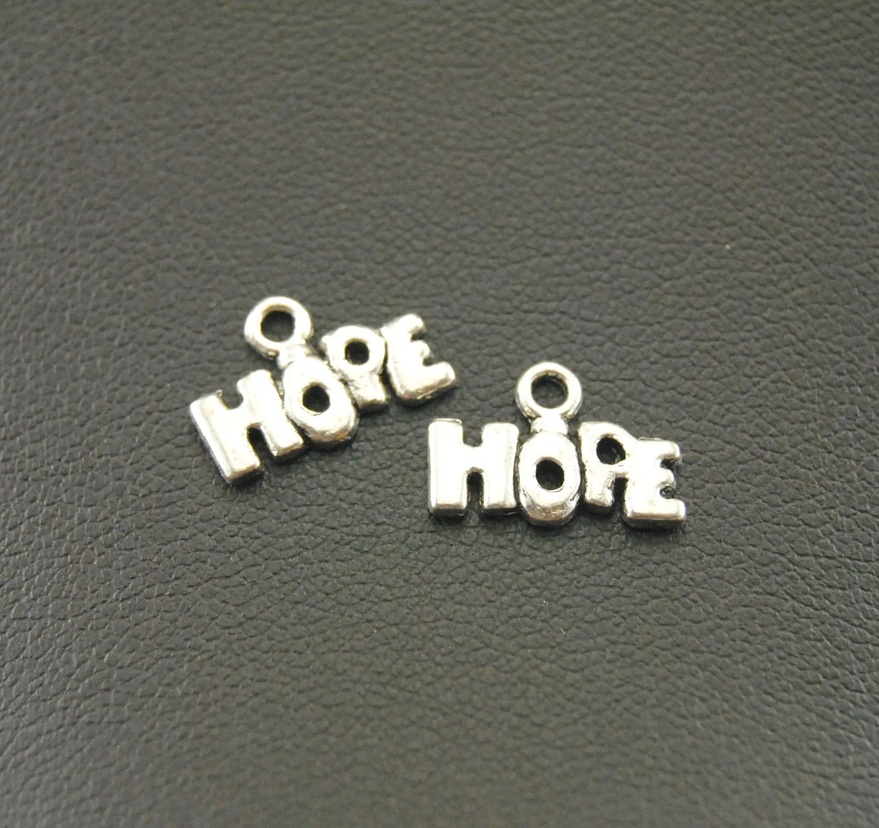 50 pcs  Silver Color Alloy Hope Jewelry Pendants Charms Fit Diy Jewelry Making  13x9mm A723