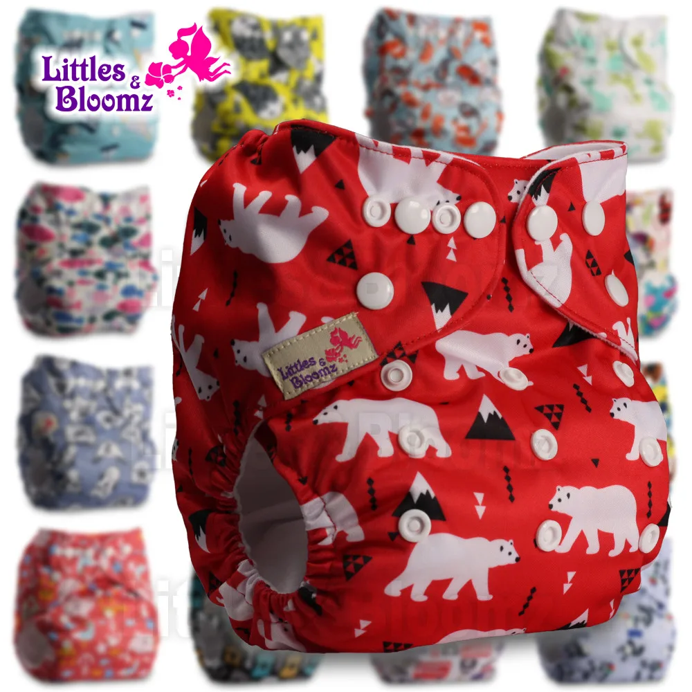 [Littles&Bloomz] 2024 New Baby Cloth Pocket Nappy Reusable Washable Diaper Waterproof Cover Nappies Diapers Wrap One Size