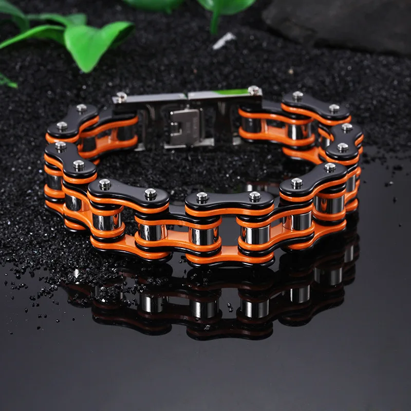 New  stainless steel bicycle bracelet alternative men motorcycle chain titanium steel bicycle chain