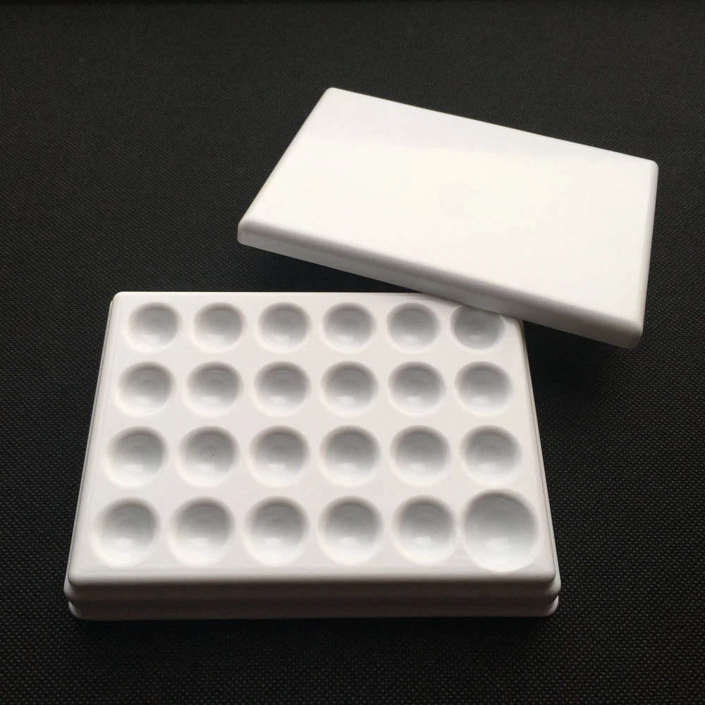 1PC Dental Lab Porcelain Mixing Watering Plate Wet Tray 24 pits plastic plate with plastic cover for glaze