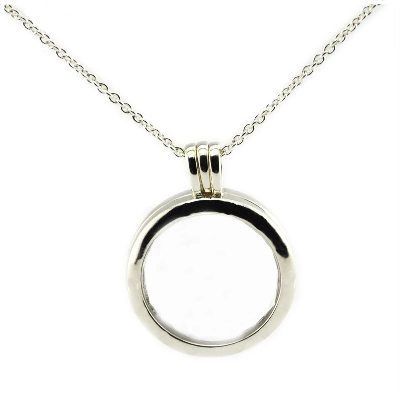 

Floating Locket Chain Necklace Sterling Silver Jewelry Suitable for Any Neckline Women New DIY Wholesale Pendant Necklace