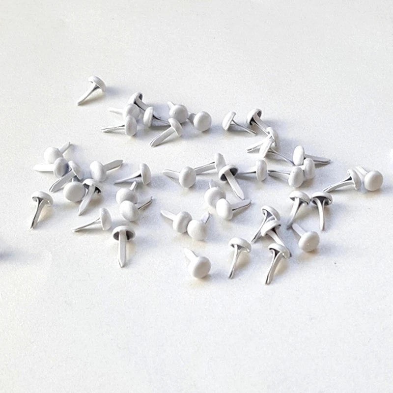 500pcs 4.5mm White  Metal Brads for Scrapbooking Accessories Paper Crafts Wedding Supplies Invitations Children Puppy Decoration