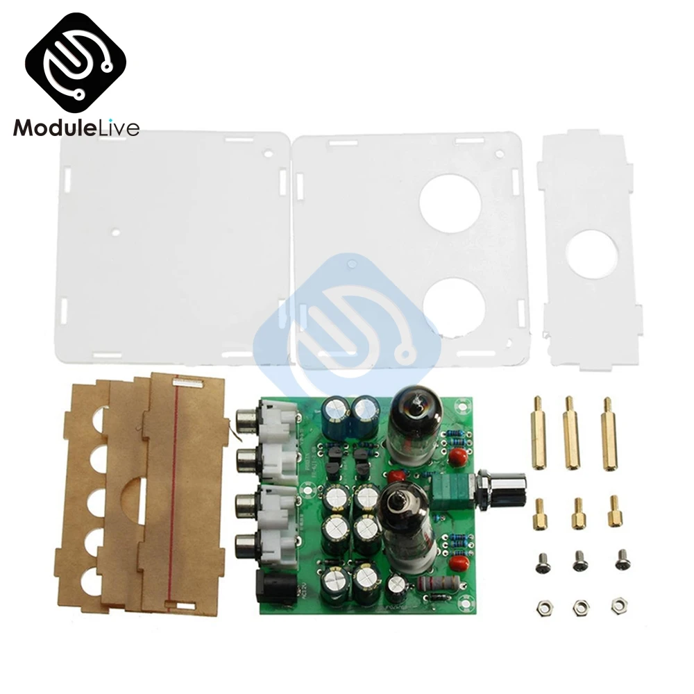 Acrilico Caso 6J1 Valvola Preamplificatore Pre-amp Tubo Preamplificatore Consiglio Amplificatore Per Cuffie Buffer Trasparente