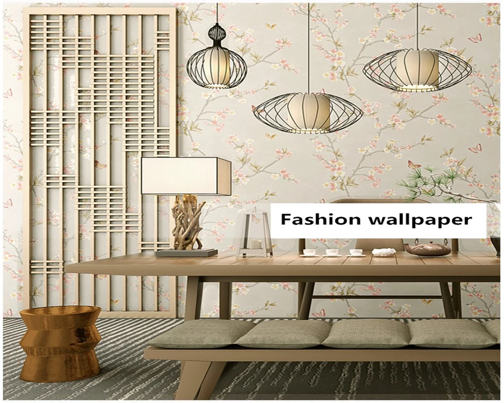 beibehang American pastoral wall paper hotel decoration tea house Chinese classical small flower TV background 3d wallpaper